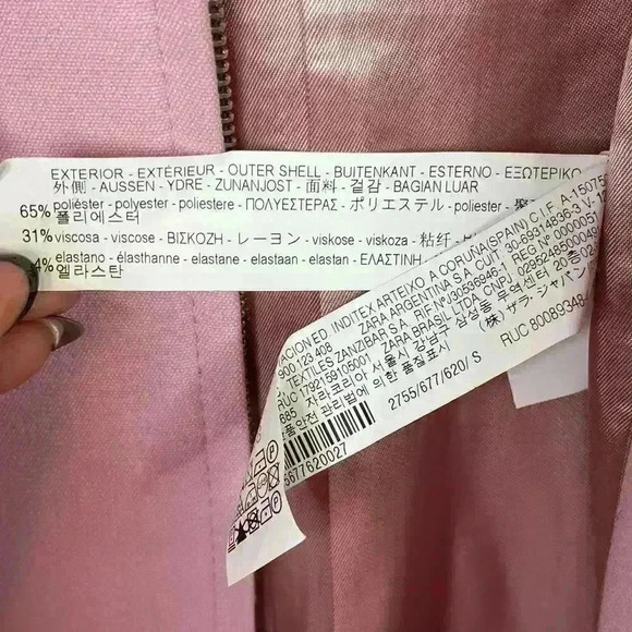 Zara Pink Bell Sleeve Zipper Jacket Size Small - Picture 4 of 10